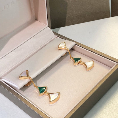 [✨ROSE✨]DREAM EARRINGS 3 MOTIFS MALACHITE MOP PINK GOLD