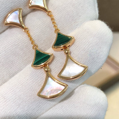 [✨ROSE✨]DREAM EARRINGS 3 MOTIFS MALACHITE MOP PINK GOLD