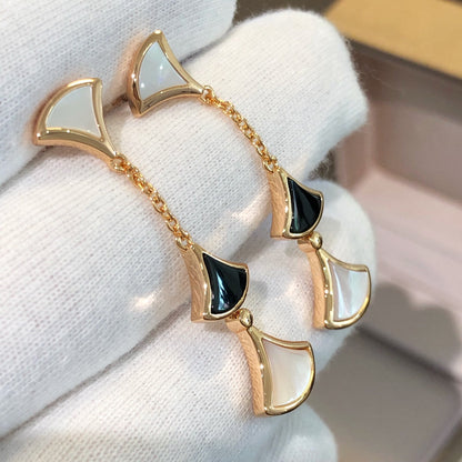 [✨ROSE✨]DREAM EARRINGS 3 MOTIFS ONYX MOP PINK GOLD