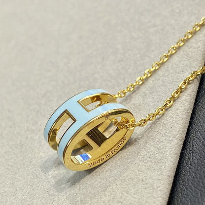 [✨ROSE✨]POP H LIGHT BLUE NECKLACE