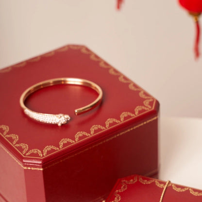 [✨ROSE✨]PANTHERE ROSE GOLD DIAMOND OPEN BRACELET