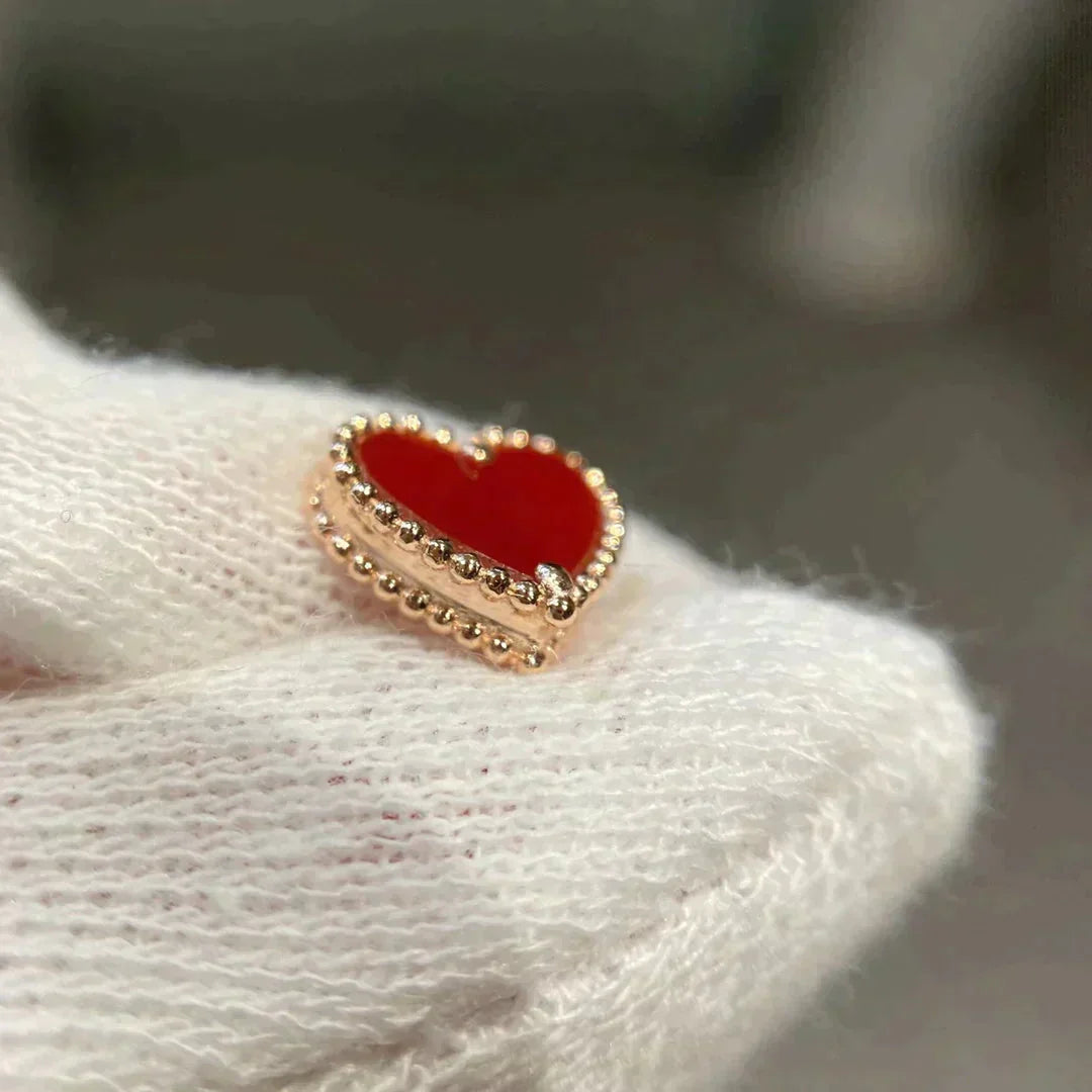 [✨ROSE✨]HEART CARNELIAN STUD EARRINGS