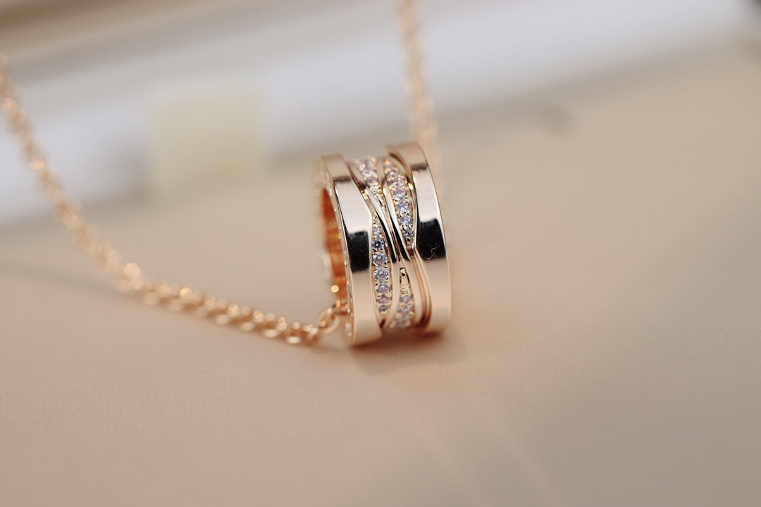 [✨ROSE✨]ZERO 1 PINK GOLD DIAMOND NECKLACE