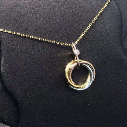 [✨ROSE✨]TRINITY SILVER GOLD PINK GOLD NECKLACE