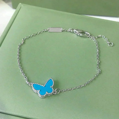 [✨ROSE✨]BUTTERFLY TURQUOISE BUTTERFLY BRACELET SILVER