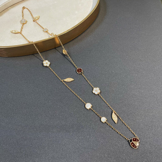 [✨ROSE✨]LUCKY SPRING 15 MOTIFS GOLD NECKLACE