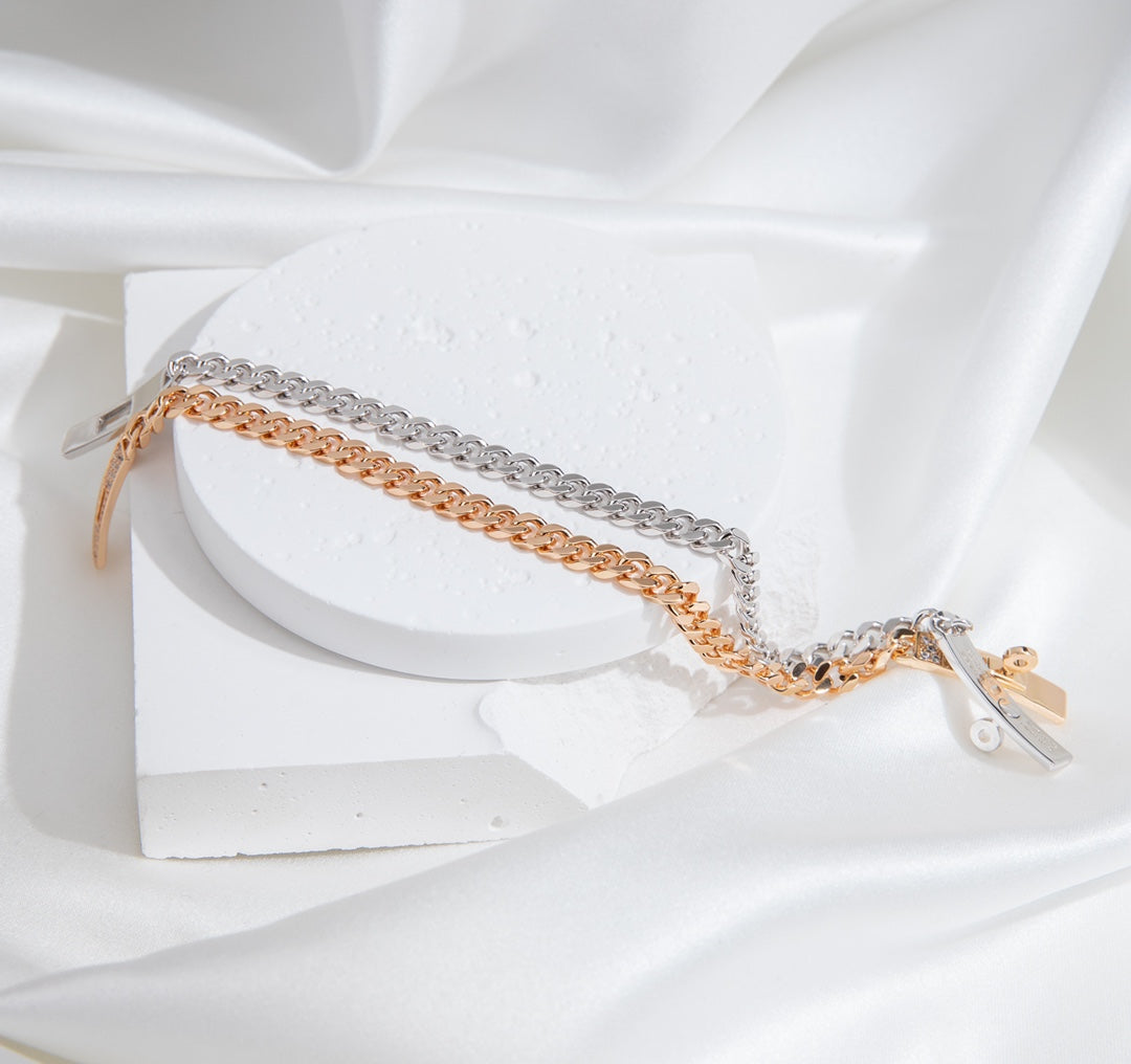 [✨ROSE✨]KELLY CHAIN SILVER DIAMOND BRACELET