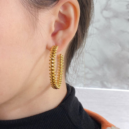 [✨ROSE✨]CLASH LARGE HOOP EARRINGS