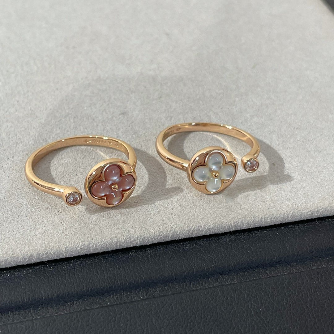 [✨ROSE✨]SUN 1 DIAMOND PINK MOP RING