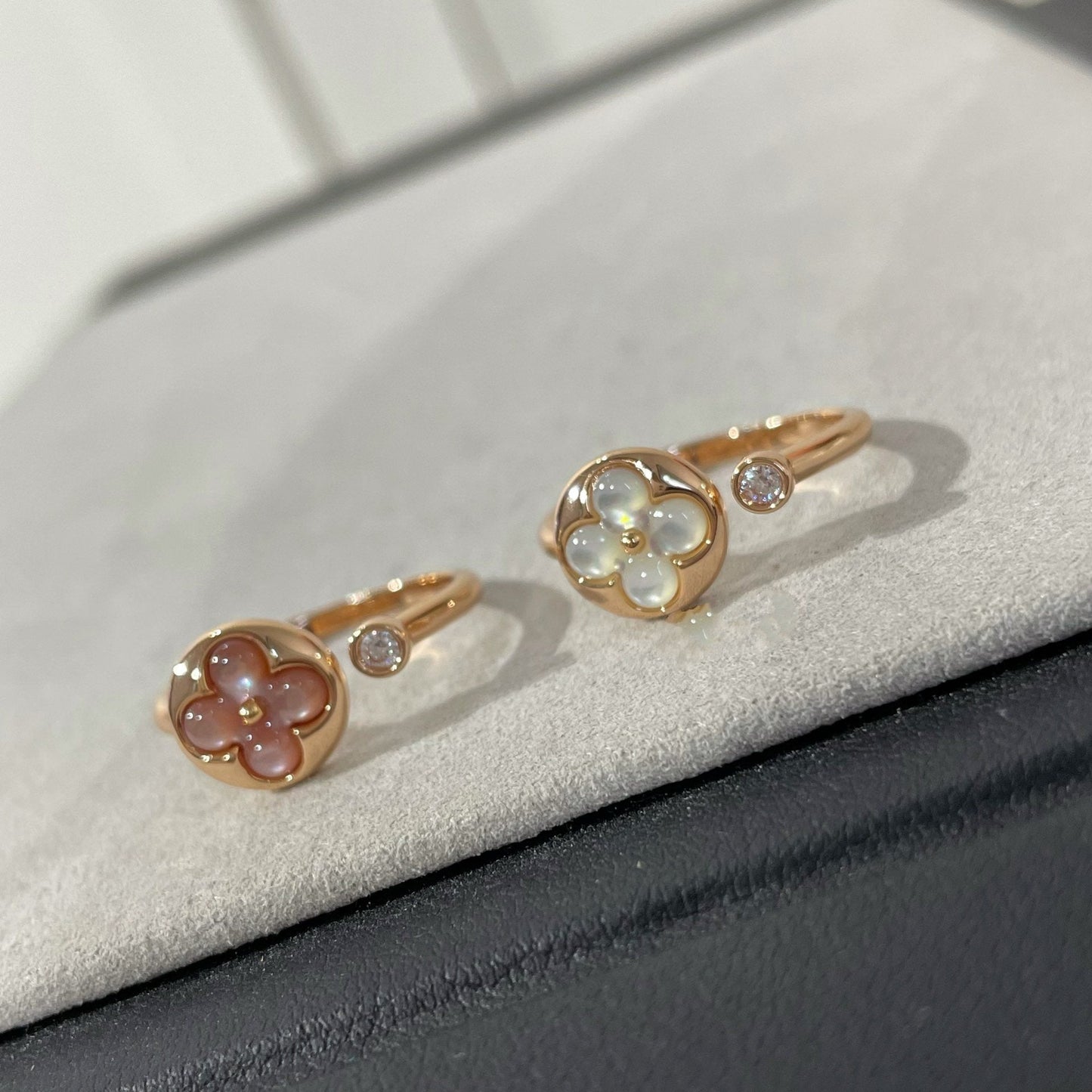 [✨ROSE✨]SUN 1 DIAMOND PINK MOP RING
