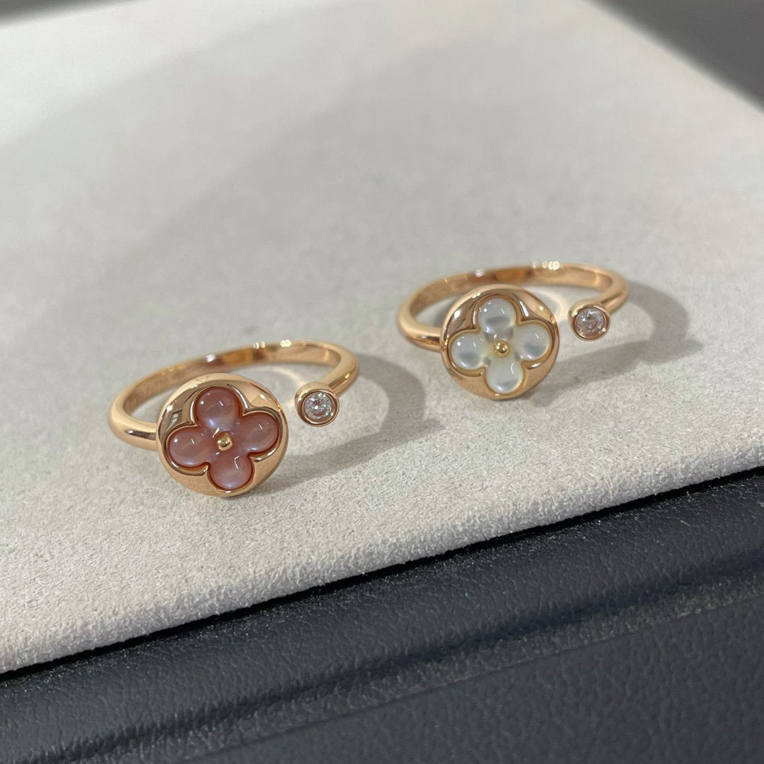 [✨ROSE✨]SUN 1 DIAMOND PINK MOP RING