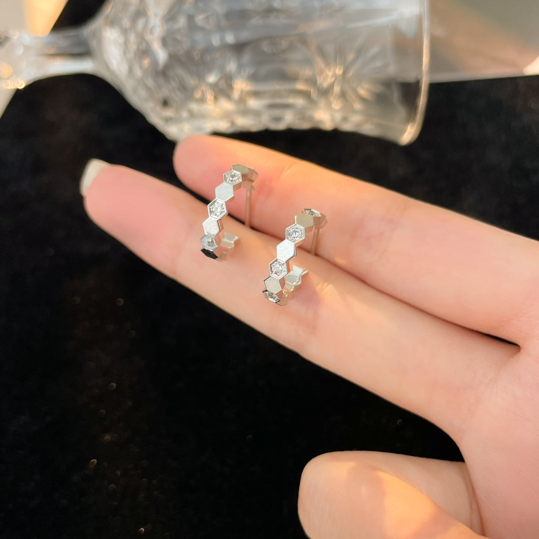 [✨ROSE✨]BEE LOVE DIAMOND HOOP EARRINGS