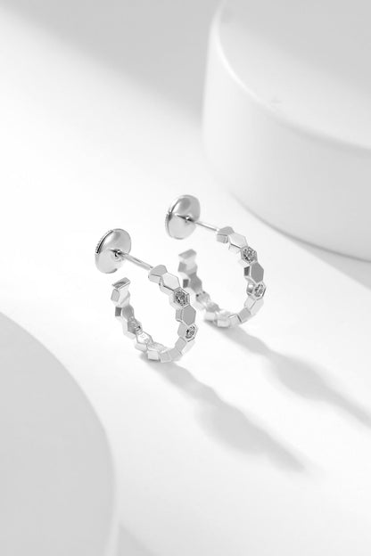 [✨ROSE✨]BEE LOVE DIAMOND HOOP EARRINGS