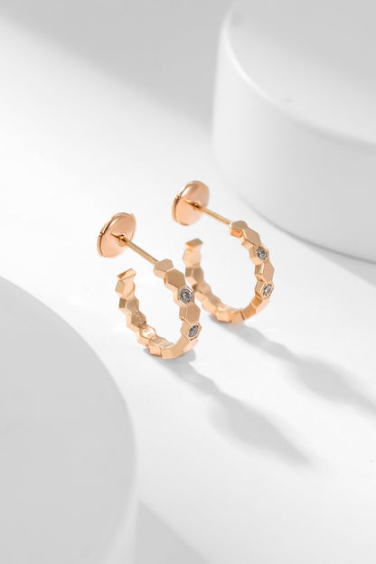 [✨ROSE✨]BEE LOVE DIAMOND HOOP EARRINGS