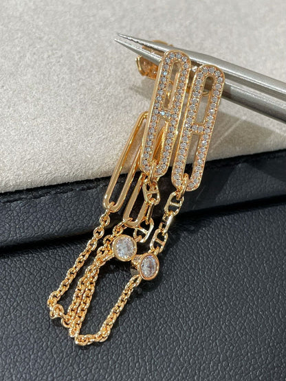 [✨ROSE✨]CHAINE CHAOS DIAMOND DROP EARRINGS
