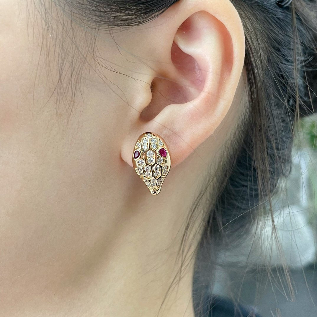[✨ROSE✨]SERPENT DIAMOND STUD EARRINGS