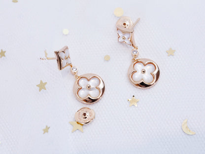 [✨ROSE✨]STAR AND SUN PINK GOLD MOP DROP EARRINGS
