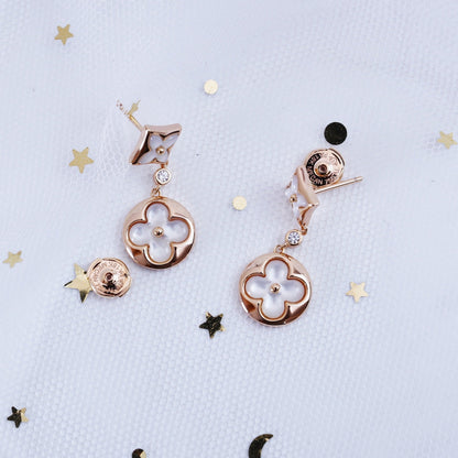 [✨ROSE✨]STAR AND SUN PINK GOLD MOP DROP EARRINGS