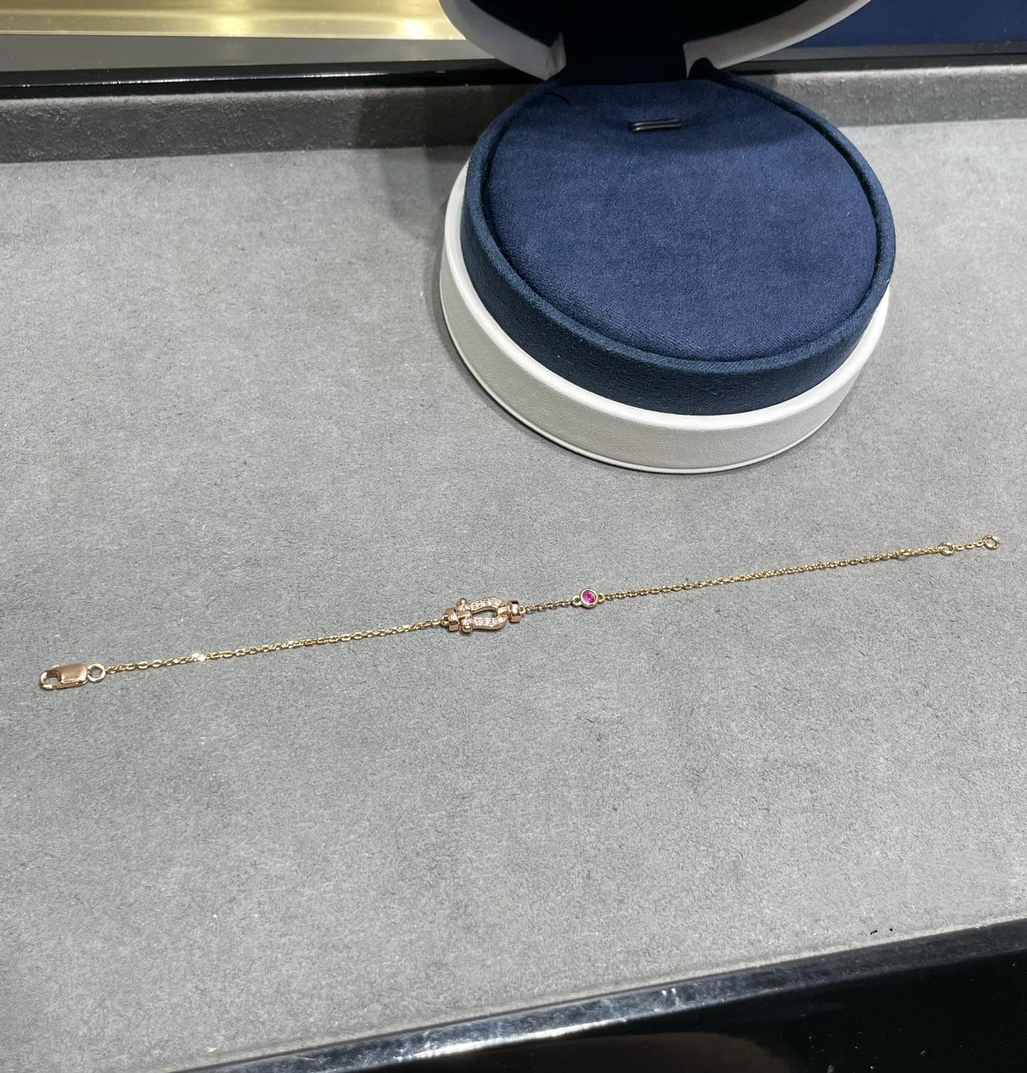 [✨ROSE✨]FORCE 10 DIAMOND CHAIN LINK PINK GOLD BRACELET