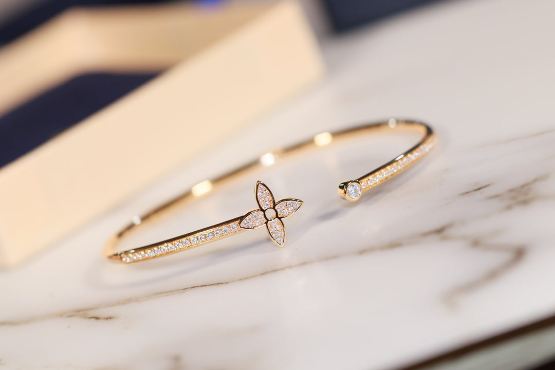 [✨ROSE✨]IDYLLE GOLD OPEN BRACELET DIAMOND PAVED