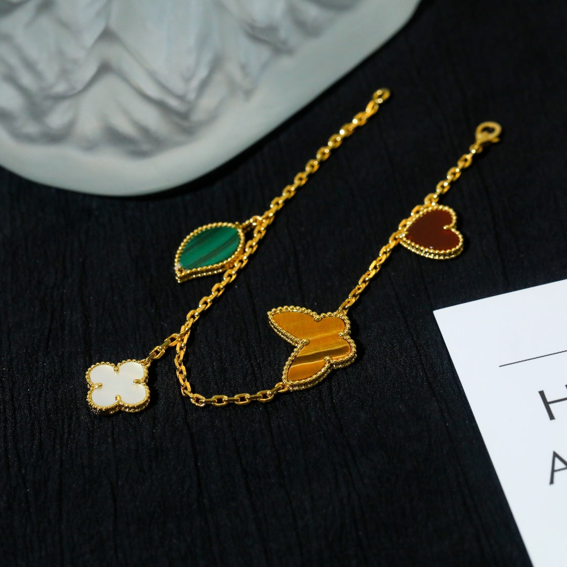 [✨ROSE✨]LUCKY SPRING 5 MOTIF GOLD BRACELET