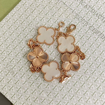 [✨ROSE✨]CLOVER BRACELET 5 MOTIF WHITE MOP PINK GOLD