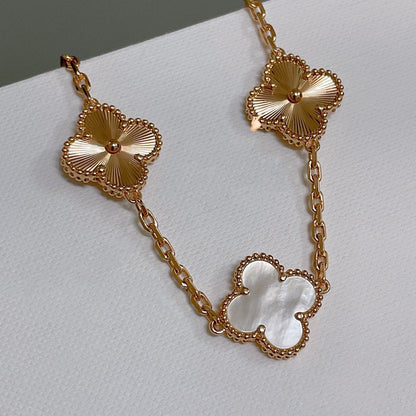 [✨ROSE✨]CLOVER BRACELET 5 MOTIF WHITE MOP PINK GOLD