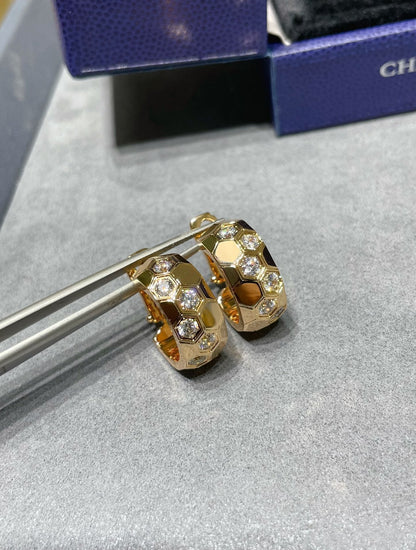 [✨ROSE✨]BEE LOVE DIAMOND HOOP EARRINGS
