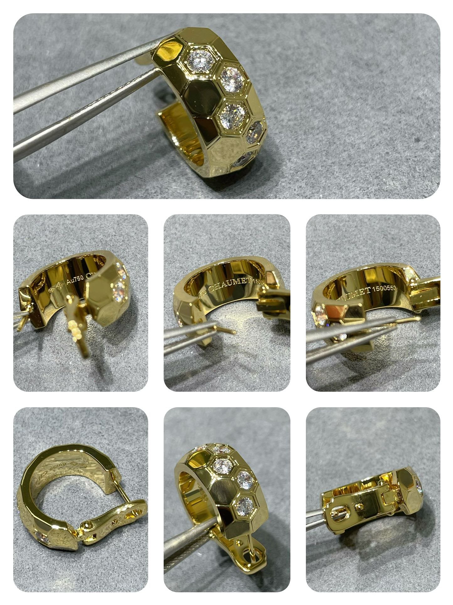 [✨ROSE✨]BEE LOVE DIAMOND HOOP EARRINGS