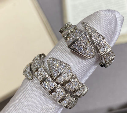 [✨ROSE✨]SERPENTI LARGE RING SILVER DIAMOND PAVED