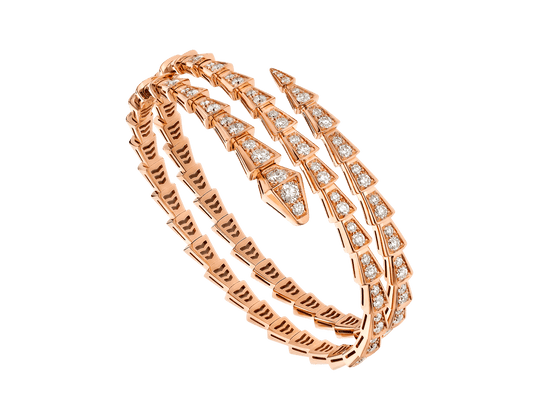 [✨ROSE✨]SERPENTI BRACELET PINK GOLD DIAMOND DOUBLE ROW