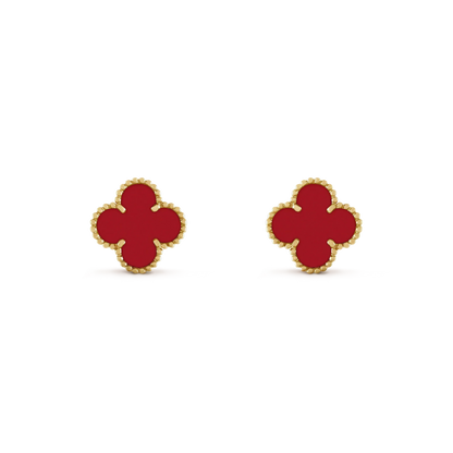 [✨ROSE✨]CLOVER MINI 9.5MM CARNELIAN EARRINGS