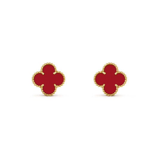 [✨ROSE✨]CLOVER MINI 9.5MM CARNELIAN EARRINGS