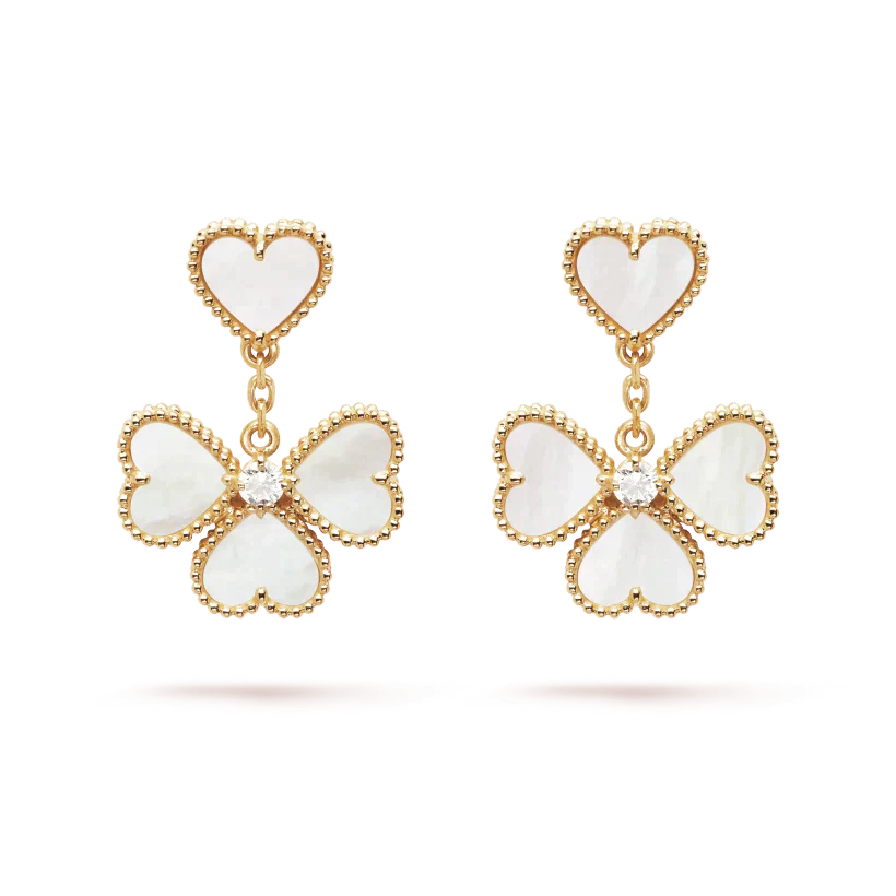[✨ROSE✨]CLOVER SWEET WHITE MOP EARRINGS