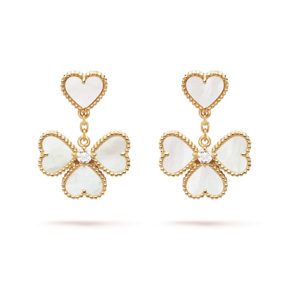[✨ROSE✨]CLOVER SWEET WHITE MOP EARRINGS