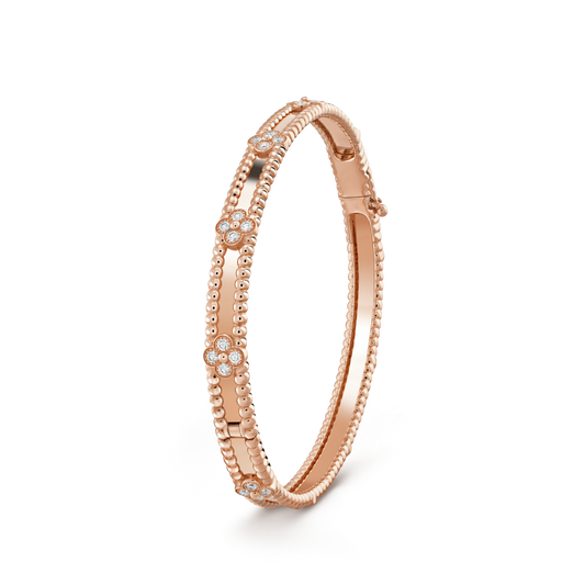 [✨ROSE✨]CLOVER BRACELET 4MM DIAMONDS