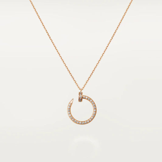 [✨ROSE✨]JUSTE NECKLACE PINK GOLD DIAMONDS