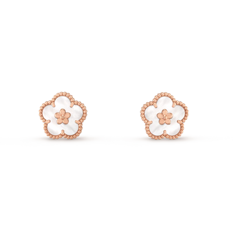 [✨ROSE✨]LUCKY PINK GOLD WHITE MOP EARRINGS