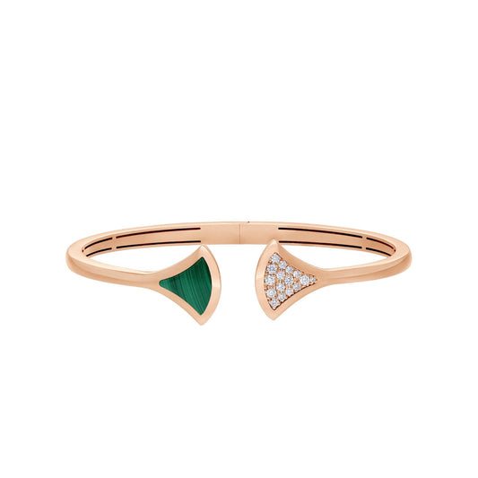 [✨ROSE✨]DREAM BRACELET OPEN MALACHITE PINK GOLD