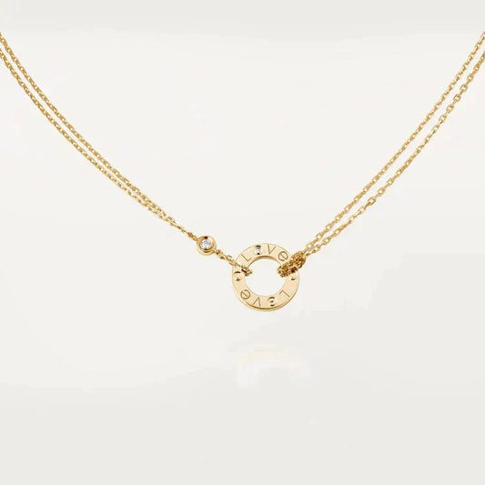 [✨ROSE✨]LOVE NECKLACE 16MM 2 DIAMONDS