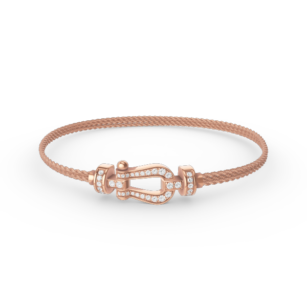 [✨ROSE✨]FORCE SMALL HORSESHOE  DIAMOND CHAIN ROPE BRACELET