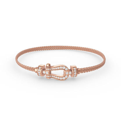 [✨ROSE✨]FORCE SMALL HORSESHOE  DIAMOND CHAIN ROPE BRACELET