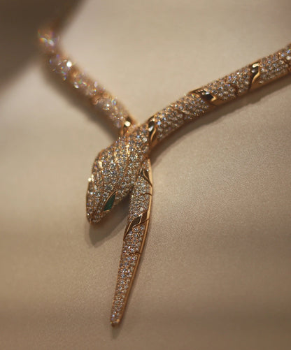 [✨ROSE✨ ]HAUTE COUTURE GOLD SERPENTI NECKLACE