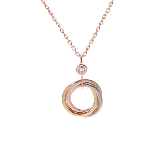 [✨ROSE✨]TRINITY SILVER GOLD PINK GOLD NECKLACE