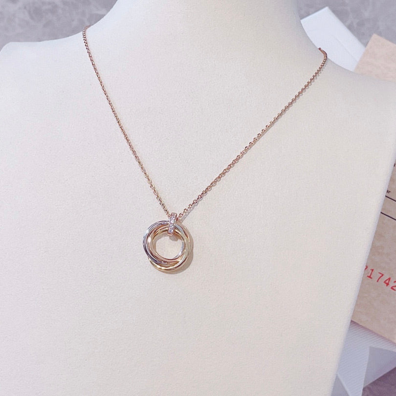 [✨ROSE✨]TRINITY NECKLACE GOLD  DIAMONDS