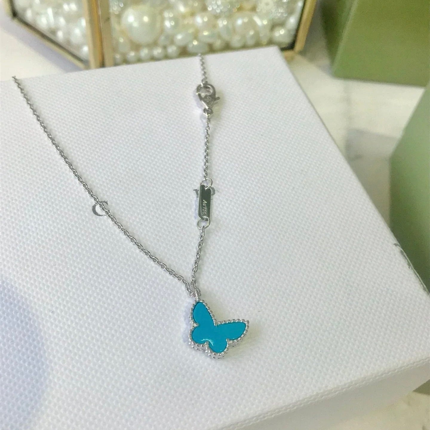 [✨ROSE✨]BUTTERFLY TURQUOISE BUTTERFLY BRACELET SILVER