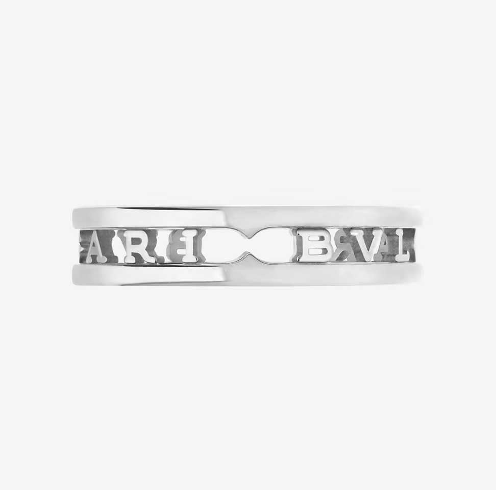 [✨ROSE✨]ZERO 1 ONE-BAND WITH OPENWORK LOGO SPIRAL RING