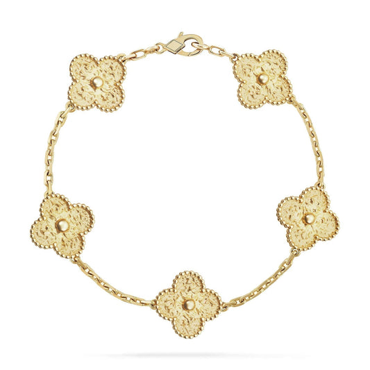 [✨ROSE✨]CLOVER 5 MOTIFS BRONZING BRACELET