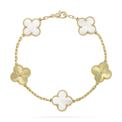 [✨ROSE✨]CLOVER BRACELET 5 MOTIF WHITE MOP PINK GOLD