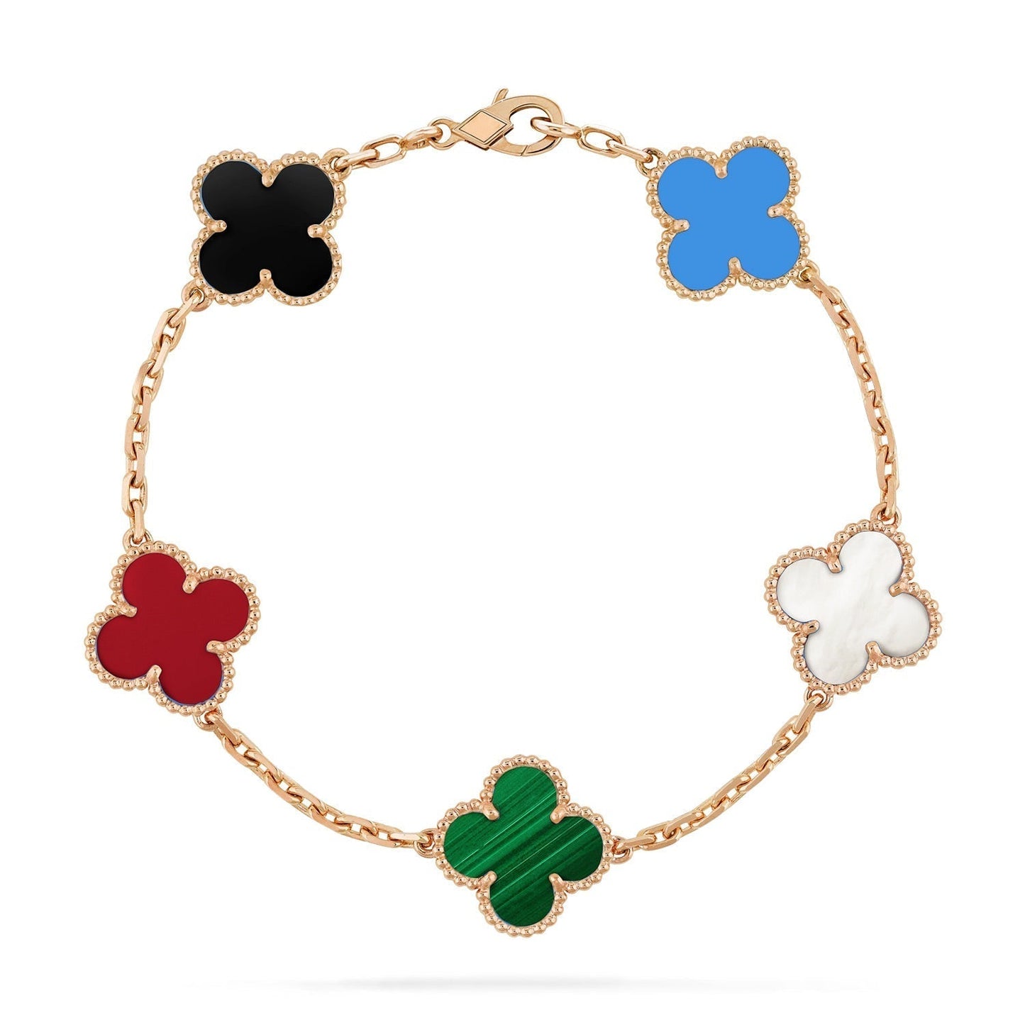 [✨ROSE✨]CLOVER 5 MOTIFS MULTICOLOR  BRACELET